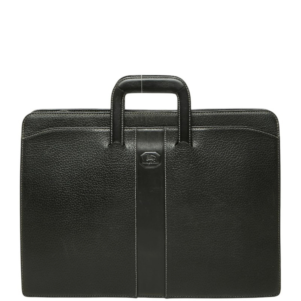 Burberry Nova Check Business Bag Briefcase Black Leather Men's BURBERRY